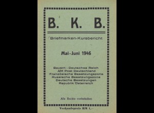 B.K.B. Briefmarken-Kursbericht (4 verschiedene) 1946/47