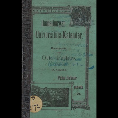 Heidelberger Universitäts-Kalender Winter-Halbjahr 1900/1901