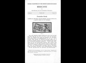 Neues Handbuch der Briefmarkenkunde: Deutsches Reich (3 Berichte 1954–56)