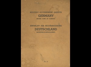 Amtsblatt der Militärregierung Deutschland. Britisches Kontrollgebiet