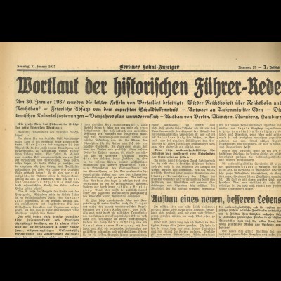 Drei Orignal-Zeitungen aus 1935–37