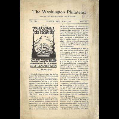 The Washington Philatelist (7 Hefte 1. Jg. 1933)