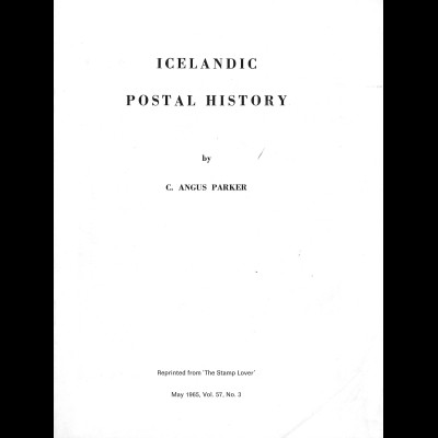 C. Angus Parker: Icelandic Postal History (1965)