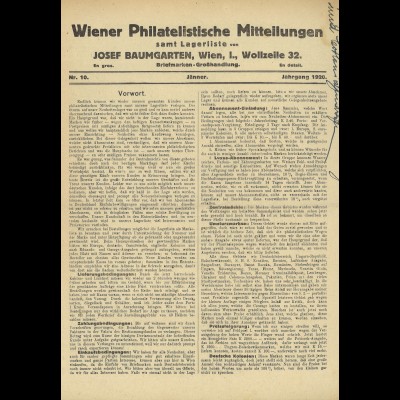 Wiener Philatelistische Mitteilungen (1920/23)