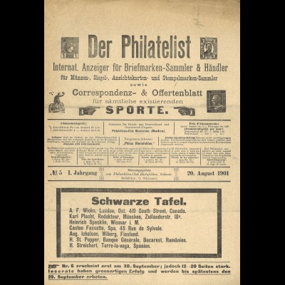 Der Philatelist (hrsg. vom Philatelisten-Club Rheinfelden in der Schweiz (1901)