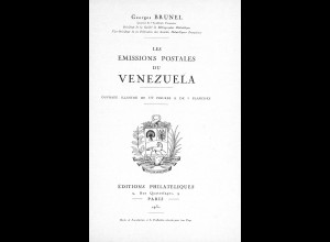 Georges Brunel: Les Emissions Postales du Venezuela (1931), Hardcover