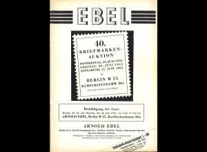 19 EBEL-Auktionskataloge 1953–1973