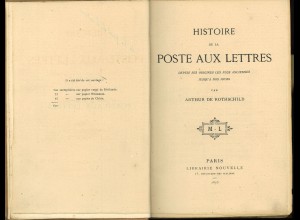 Arthur de Rothschild: Histoire de la Poste aux Lettres (1873)