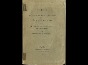 Arthur de Rothschild Notice sur L’Origine du Prix Uniforme ... (Broschur) 1872
