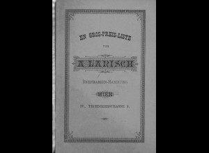 Anselm Larisch: En Gros-Preis-Liste (Wien, 1885)