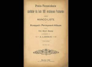 Anselm Larisch: Preis-Verzeichnis ... (1892)