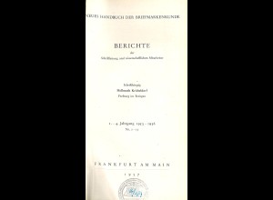 Neues Handbuch der Briefmarkenkunde (Berichte 1953-1956, 1-13)