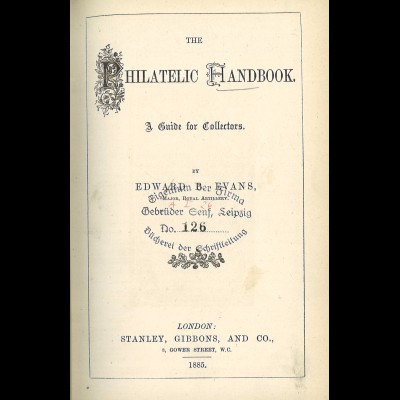 Edward B. Evans: The Philatelic Handbook & Guide for Collectors (+ Supplement)