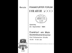 Frankfurter Forum Philatelie 2000 - 22. September 1984
