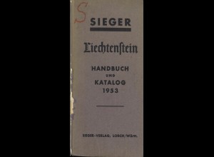 SIEGER Liechtenstein. handbuch und Katalog 1953