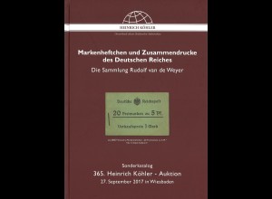 27. September 2017: 365.. H. Köhler-Auktion: Markenheftchen und Zusammendrucke