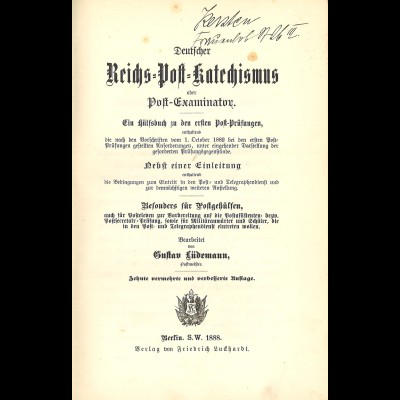 Gustav Lüdemann: Deutscher Reichs-Post-Katechismus (1888)