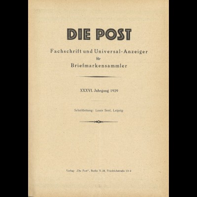 Zeitschrift "DIE POST", 13 Bände, ab 1894