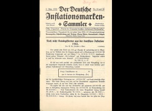 Der Deutsche Inflationsmarken-Sammler / Deutschlandsammler-Warte (Lot)