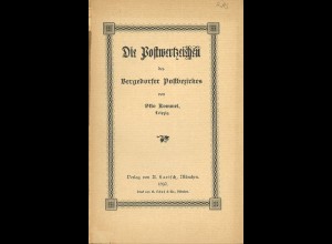 Otto Rommel: Die Postwertzeichen des Bergedorfer Postbezirkes + „Nachtrag“