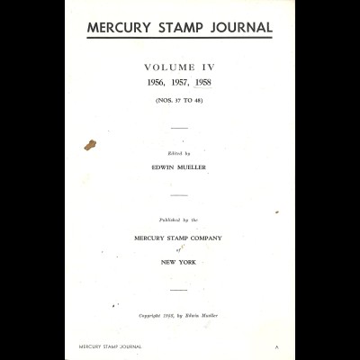 Hrsg: Edwin Mueller, USA: Mercury Stamp Journal 1958 + 1959 (Nr. 45-52)