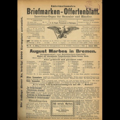 Internationales Briefmarken-Offerenblatt, 2. Jg./1893