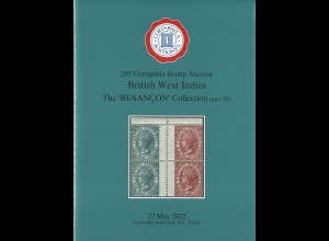 Corinphila-A. 285/27.5.2022: British West Indies: Besancon Collection (part III)
