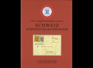Corinphila-Auktion 296/2.-3.12.2022: Schweiz & Fürstentum Liechtenstein