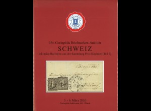 Corinphila-Auktion 164/März 2010: Schweiz inkl. Raritöäten Fritz Kirchner 