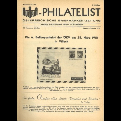 AUSTRIA-Philatelist Jg. 1951 + 1952