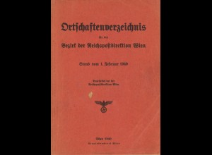 Ortschaftenverzeichnis für den Bezirk der Reichspostdirektion Wien (1940)