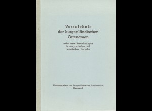 Karl Semmelweis: Verzeichnis der burgenländischen Ortsnamen (1954)