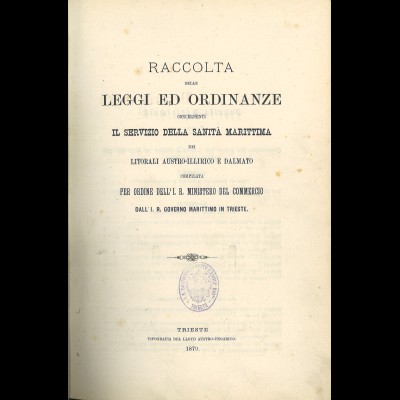 Sammlung der Gesetze und Verordnungen betreffend den Seesanitätsdienst (1879)