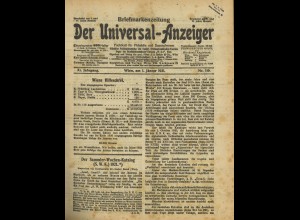 Der Universal-Anzeiger, Wien, Jahrgang 1921