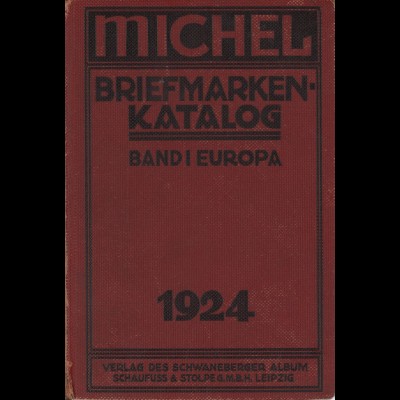 MICHEL Briefmarken-Katalog Band I Europa 1924
