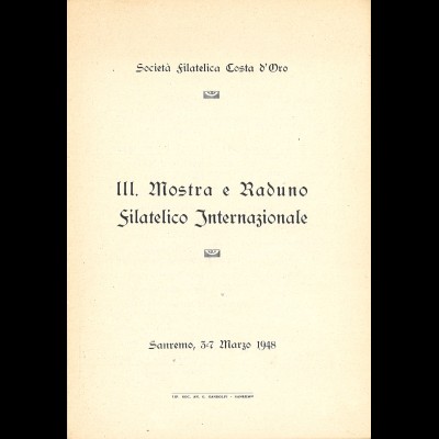 III. Mostra e Raduno Filatelico Internazionale (1948)