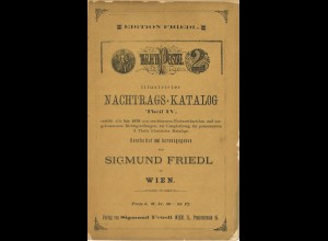 Sigmund Friedl: Illustrirter Nachtrags-Katalog, Theil IV (1879)