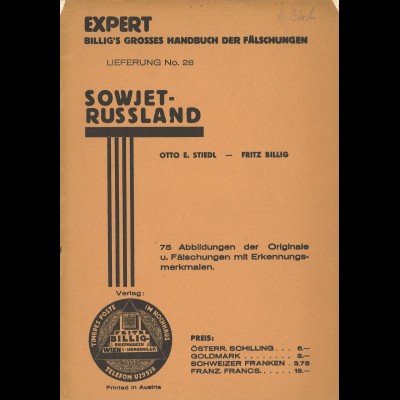 Stiedl/Billig: Großes Handbuch der Fälschungen. Sowjet-Russsland