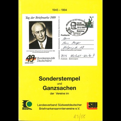 Hans Meyer: Handbuch und Katalog der Sonderstempel und Ganzsachen der Vereine ..