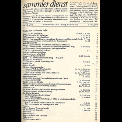 Der Sammler-Dienst, Jg. 1974 kpl.
