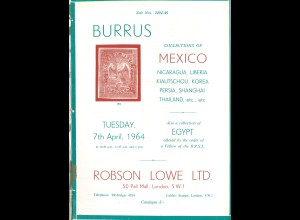 Robson Lowe auctions: BURRUS Mexico (April 1964)