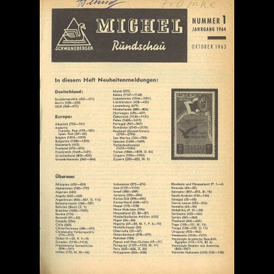 MICHEL-RUNDSCHAU, Jahrgänge 1957-1959, 1964, 1969