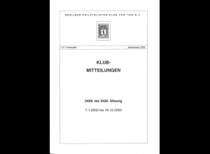Berliner Philatelisten-Klub von 1888. Jahresband 2002