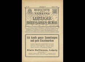 Berichte des Vereins Leipziger Briefmarkenböse (aus 1922-1930)