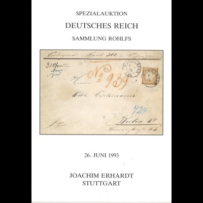 Joachim Erhardt-Spezialauaktion Deutsches Reich. Sammlung Rohlfs (2 Kataloge)