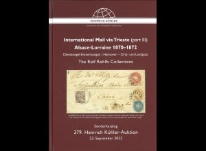 379. Heinrich-Köhler-Auktion, Sept. 2022: International Mail via Trieste (III)