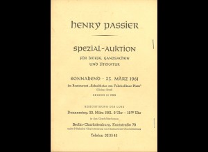 Henry Passier - Spezialauktionen (Nr. 1/1963 bis 46/1973)
