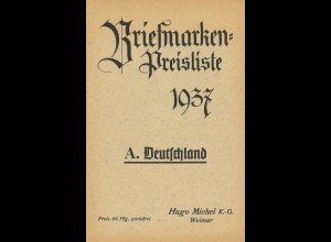 Hugo Michel: Briefmarken Preisliste 1937