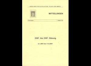 Berliner Philatelisten-Klub von 1888 e.V.: Mitteilungen (2001, 1. Halbband)