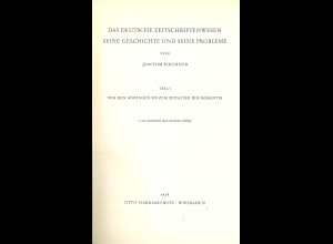 Joachim Kirchner: Das deutsche Zeitschriftenwesen. Seine Geschichte und ...